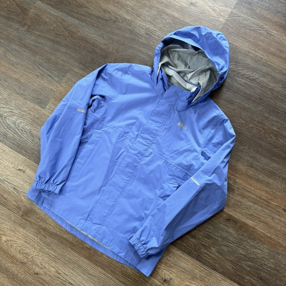 REI Co Op Purple Lavender Kids Rain Jacket Windbreaker Sz L Gorpcore Outdoor Nat